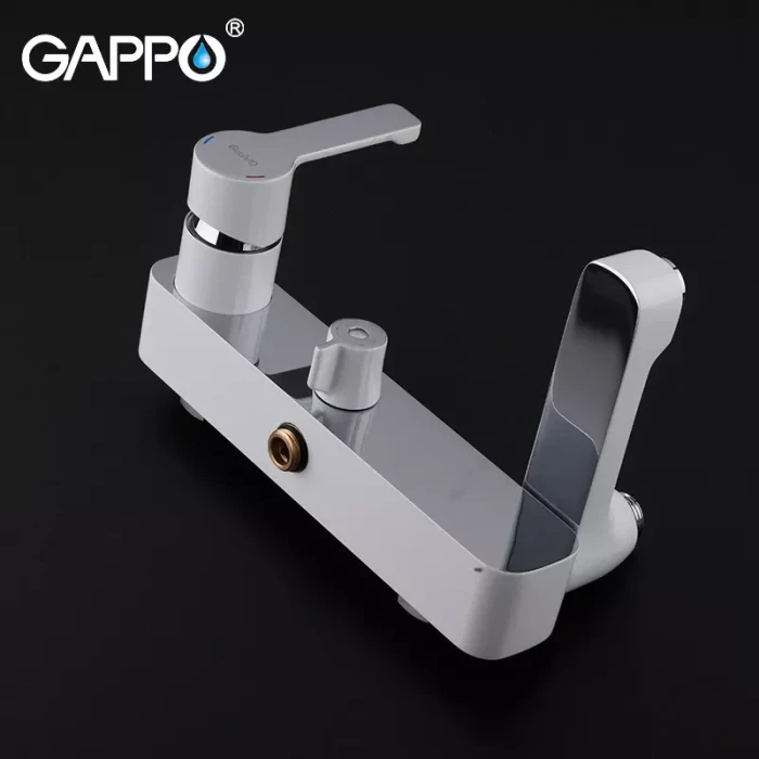 Душова система GAPPO G2402-8, вилив - перемикач на лійку, білий/хром