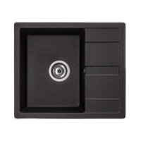 Мийка GRANADO MADRID 580x500x200 прямокутна black shine + сифон