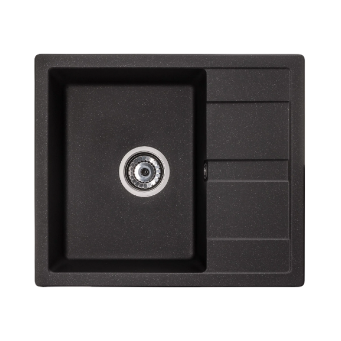 Мийка GRANADO MADRID 580x500x200 прямокутна black shine + сифон