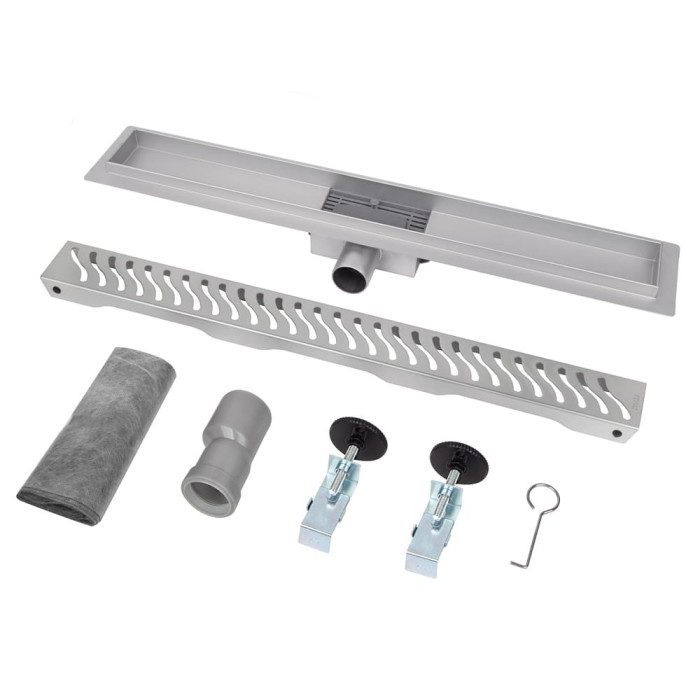 IT02-FT09/500 ITAL Душовий трап 500 мм, комбінований гідрозатвор, Brushed nickel (блістер) {5/1}