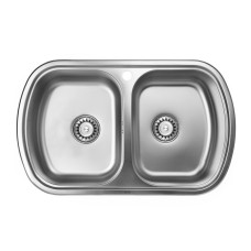 Мойка для кухни ULA 7702 ZS Micro Decor 08 (мойка 8049 нерж.) двойная