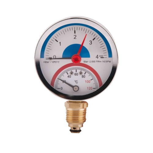 SD Термоманометр нижн. підкл.1/2 Ø80мм 120ºC 4 бар SD1724B