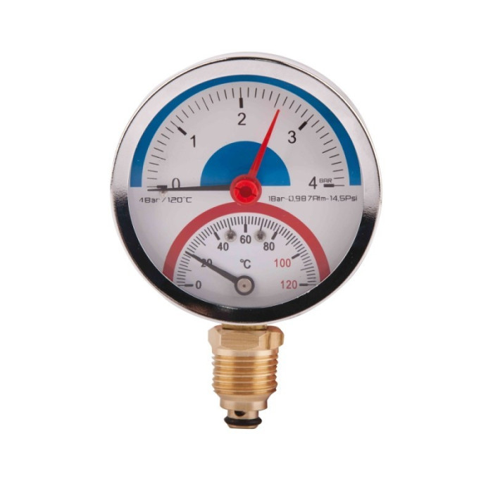 SD Термоманометр нижн. підкл.1/2 Ø80мм 120ºC 4 бар SD1724B