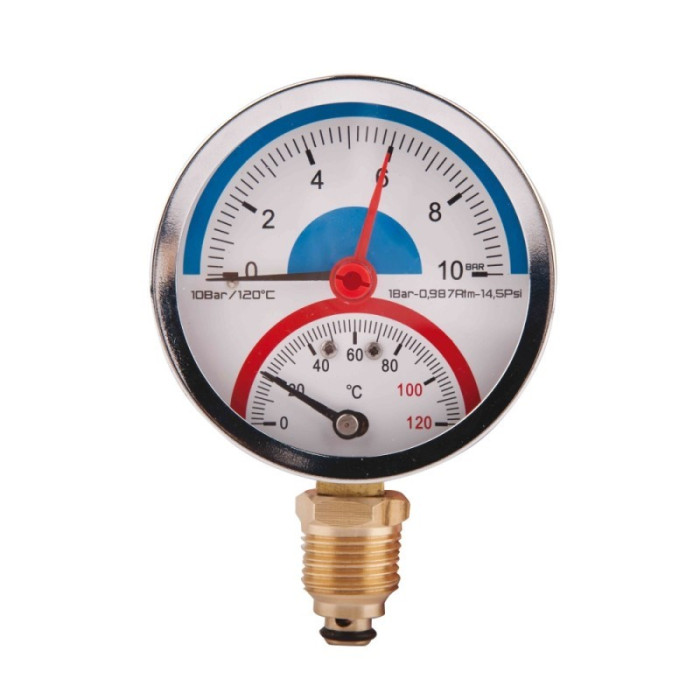 SD Термоманометр нижн. підкл.1/2 Ø80мм 120ºC 10 бар SD17210B
