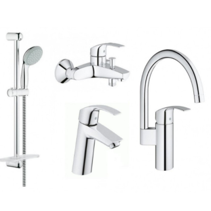 Grohe Eurosmart 123248MK набор смесителей кухни и ванной M-Size(23324001+33300002+27926001+33202002)