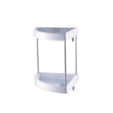 полиця 2-ярусна Potato P331-2 кутова пластикова 240*240*45 mm