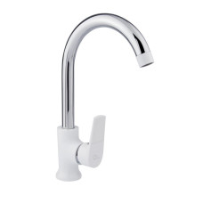Смеситель для кухни QT Polaris WHI 007F белый/хром