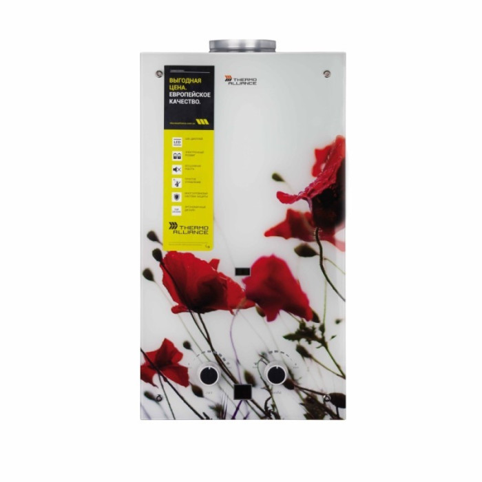 Колонка газовая дымоходная Thermo Alliance JSD20-10GB 10 л стекло (цветок) Колонка газовая дымоходная Thermo Alliance JSD20-10GB 10 л стекло (цветок)
