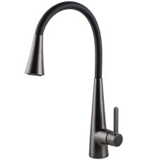 Смеситель для кухни GLOBUS Lux Lazer Pro силиконовый  гусак черный/графит (на гайке) (GLPR-203SM-GP)