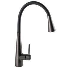 Смеситель для кухни GLOBUS Lux Lazer Pro силиконовый  гусак черный/графит (на гайке) (GLPR-203SM-GP)