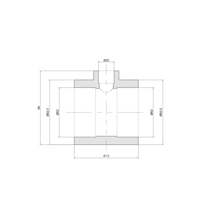 Тройник редукция 63х20х63 Thermo Alliance