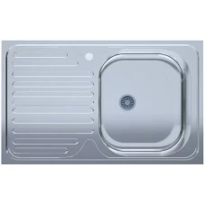 Мойка для кухни нержавеющая сталь UA 5080-R товщ-0.4mm, р-р-500*800*140mm Polish (накладна) {20}