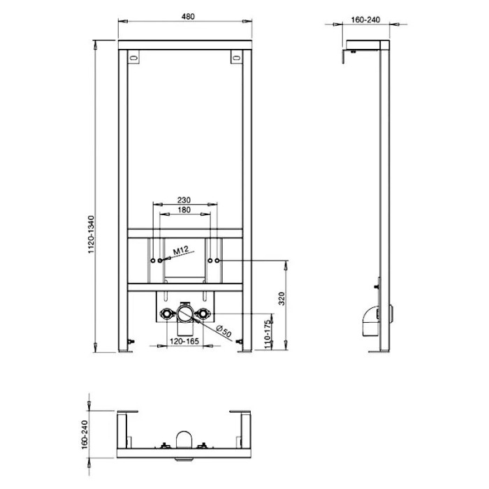 Инсталляция для биде без кнопки ROCA PRO A890071000