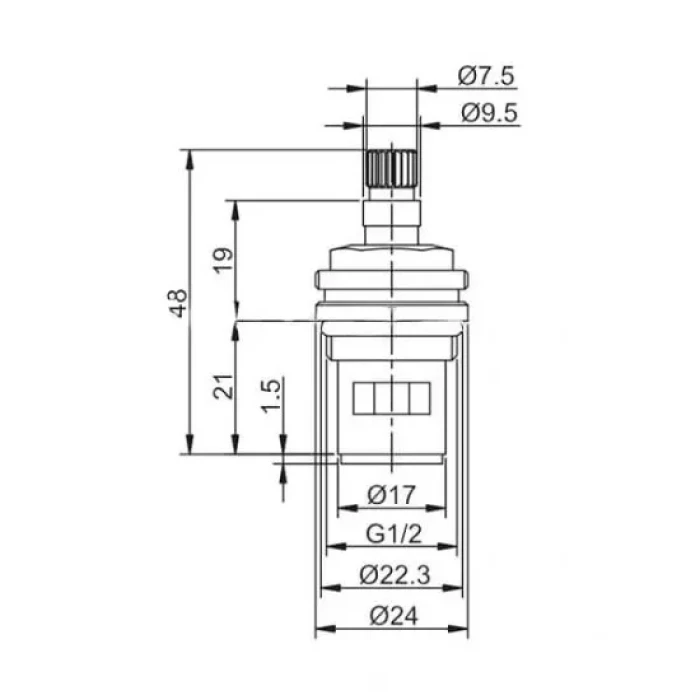 Кран-букса Frap F52-12, 20 шліців 180°