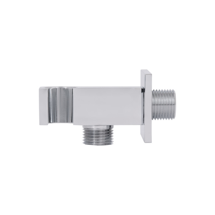 Подключение с держателем для шланга Qtap Spojeni прямоугольное QTCRMBH130 Chrome (Fixsit)