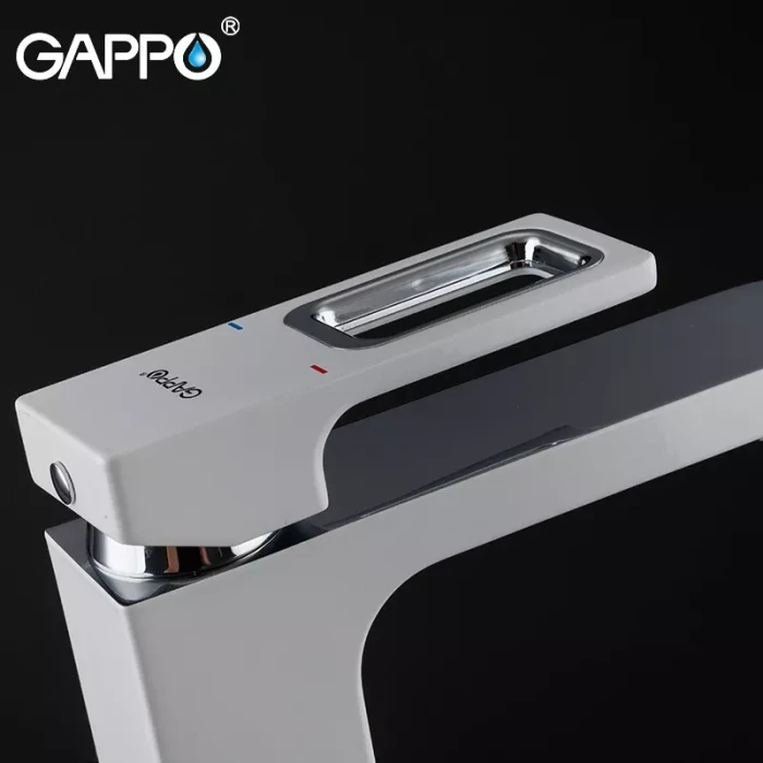 Змішувач для умивальника GAPPO G1017-8, білий/хром Змішувач для умивальника GAPPO G1017-8, білий/хром