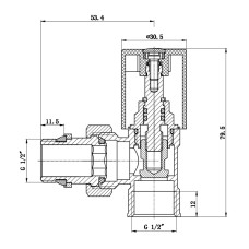 Кран радиаторный антипротечкой SD Forte 1/2" угловой хром SF236W15