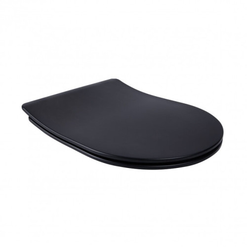 Сидіння для унітазу з мікроліфтом чорне Slim Qtap Robin, Scorpio QT99U184UF450MB