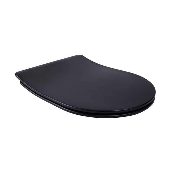Сиденье для унитаза с микролифтом Slim черное Qtap Robin, Scorpio QT99U184UF450MB