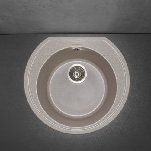 Мойка FANCY TULUZA 540х490х210 круг Песочный + сифон