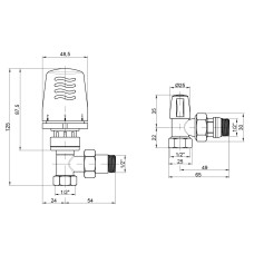 Термокомплект Icma 1/2" антипротечкою кутовий