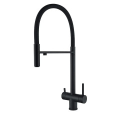 Смес. кухня рефлект. гусак черн. ZERIX  KIT-021 нерж.c вых.для пит.воды