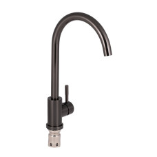 Смеситель для кухонной мойки Qtap Titanium D007FBL U-образный PVD (k35) черный-мат