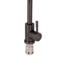 Смеситель для кухонной мойки Qtap Titanium D007FBL U-образный PVD (k35) черный-мат