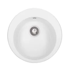 Мойка GRANADO VITORIA 506x506x210 круглая white + сифон