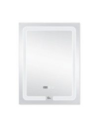 Зеркало настенное прямоуг 600х800 Q-TAP Mideya (MI3) LED часы, с антизапотеванием, димер