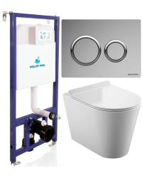 Комплект инсталляции KOLLER POOL Dune 1200SL+унитаз Orion Tornado3 slim soft-clous, кнопка Air хром глянцевая краглая