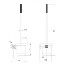 Щетка для унитаза IMPRESE BRENTA (ZMK091908260)  графит/хром