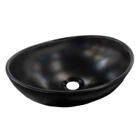 VOLLE умивальник 40,5*33*14см овальний, матовий чорний, накладний