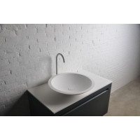 Умивальник 51,5*10,5см накладний кам'яний круглий Solid surface