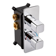 Смеситель для душа Qtap Votice 65T105NGC термостатический скрытого монтажа на три потребителя