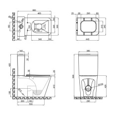 Унитаз-компакт Qtap Tern безободковый с сиденьем Soft-close QT17222093ARW 