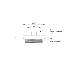 Футорка радиаторная SD Plus 1"х1/2" левая SD11515S