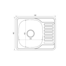 Кухонная мойка Brinex 5848 0,8 мм Satin (BRIN5848SAT08)