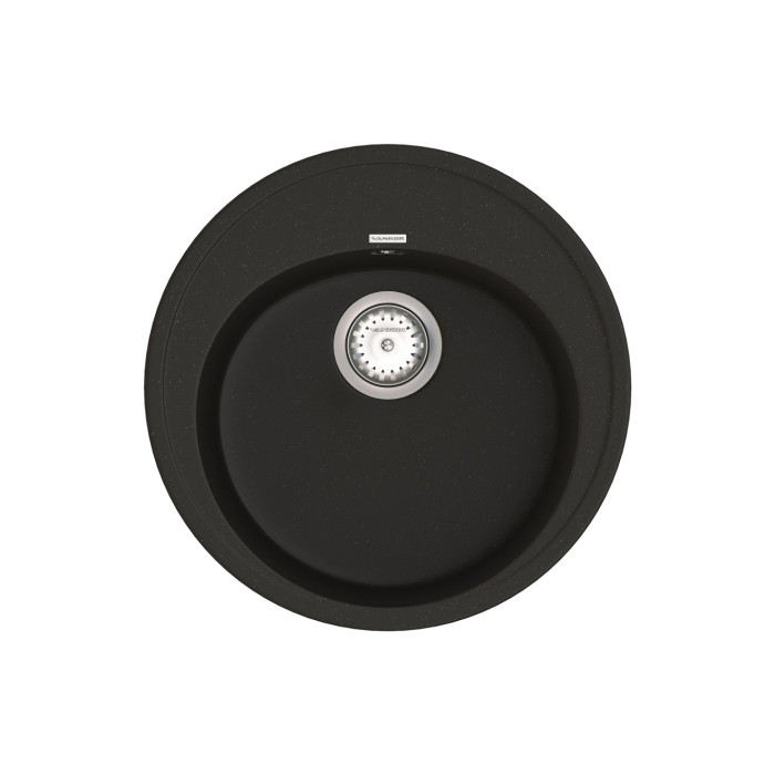 Мийка для кухні Vankor Sity SMR 01.50 Black кругла з сифоном