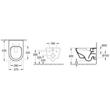 Комплект: унітаз підвісний VILLEROY & BOCH ARCHITECTURA Directflush  з сидінням з функцією Slow closing  (4694HR01)+ комплект інсталяції IMPRESE 3в1 i8120