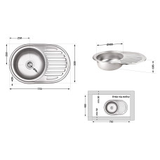 Кухонная мойка Lidz 7750 0,8 мм Micro Decor (Lidz7750MDEC)