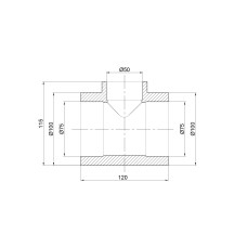 Тройник из полипропилена Thermo Alliance 75х50х75