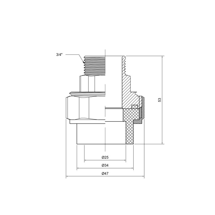Американка из полипропилена Thermo Alliance 25х3/4" НР
