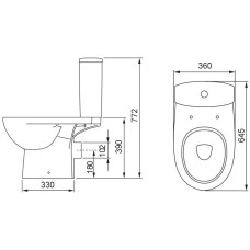 Унітаз Kolo STATUS 2395250UA з сидінням з дюропласту