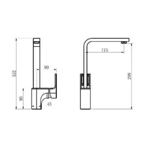 Смеситель для кухни GOKUDZO Ryujin поворотный излив, хром