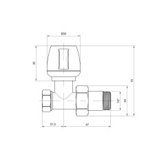 Кран радиаторный Icma 1/2" прямой №813