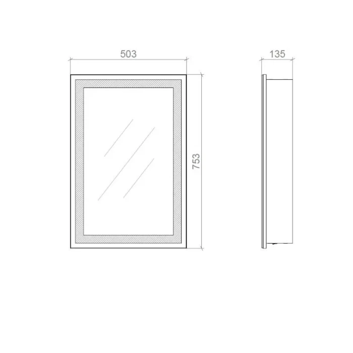 Зеркало-шкаф 50x75х13,5 ПАНОРАМА Mirater, LED белый(L) Зеркало-шкаф 50x75х13,5 ПАНОРАМА Mirater, LED белый(L)