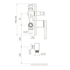 MORA змішувач прихованого монтажу, 1-F, cromo