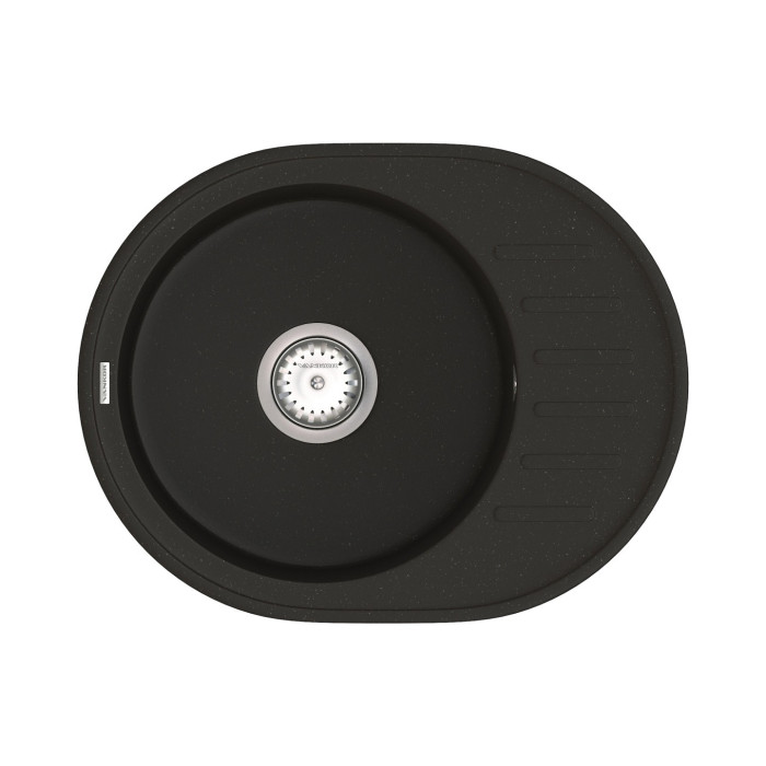 Мийка для кухні Vankor Lira LMO 02.57 Black кругла з сифоном
