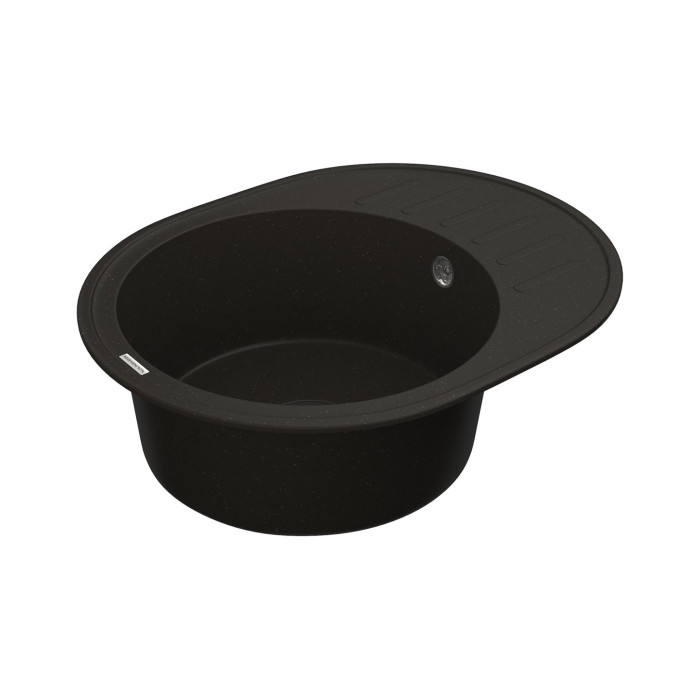 Мийка для кухні Vankor Lira LMO 02.57 Black кругла з сифоном